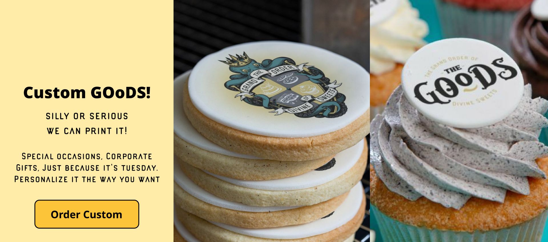 Custom Printed Cookies and Cupcakes