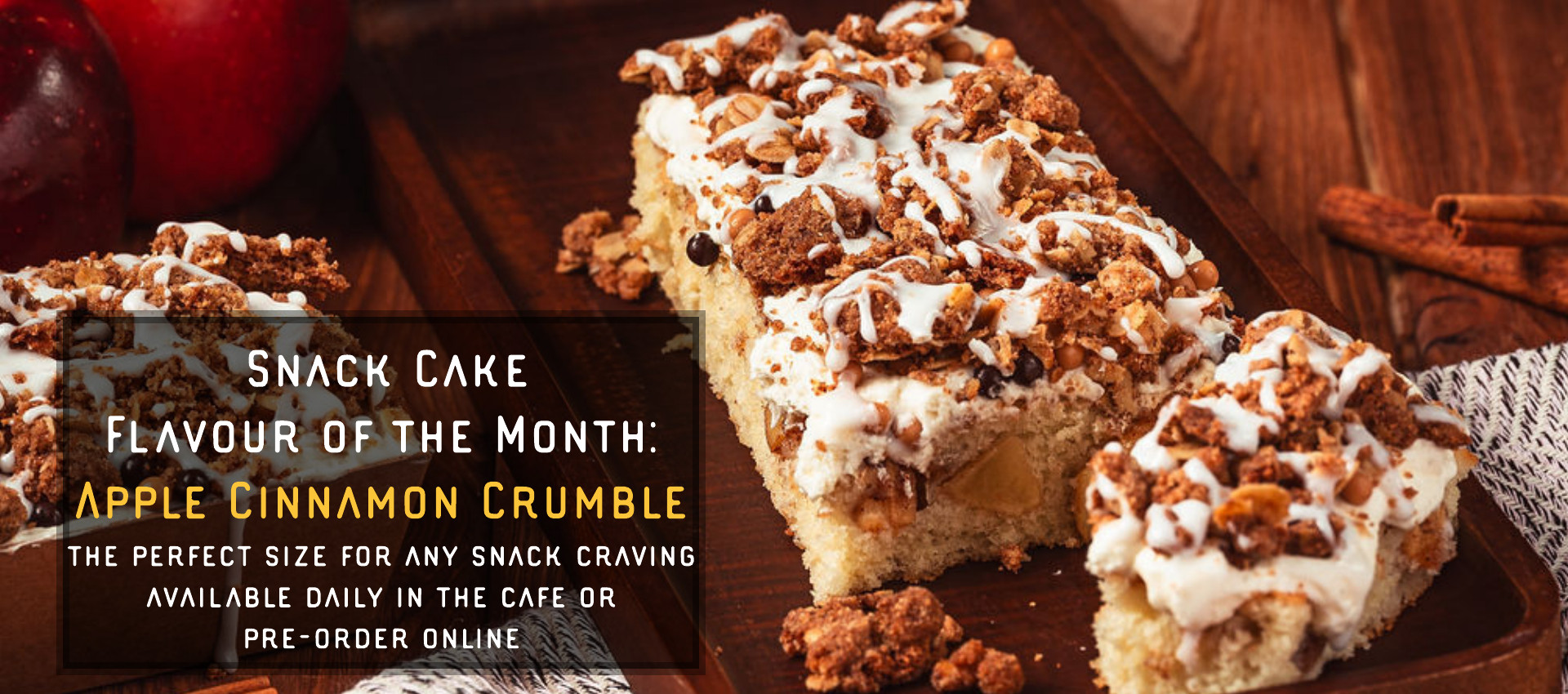 Apple Crumble Snack Cake for August.