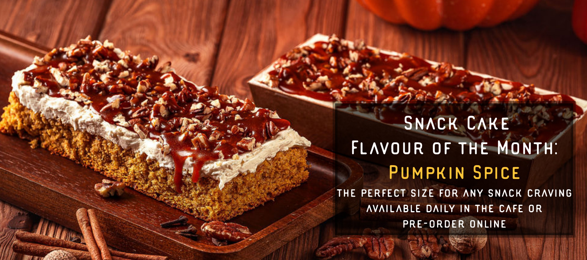 October Snack Cake of the month Pumpkin Spice Cream Cheese